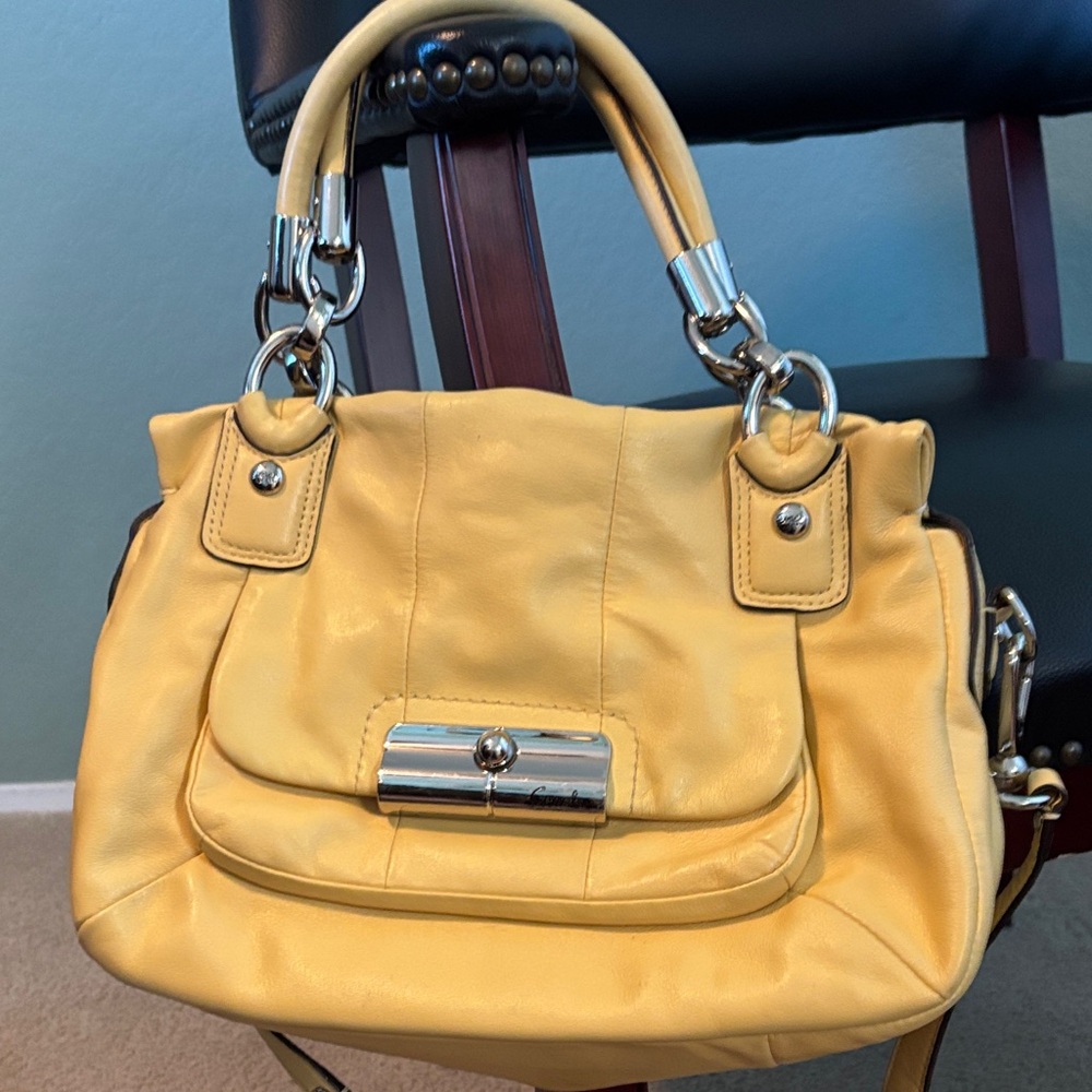 Coach Yellow Leather Handbag with dust bag